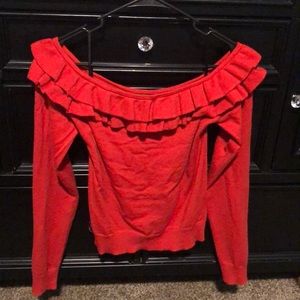 Orange off shoulder sweater